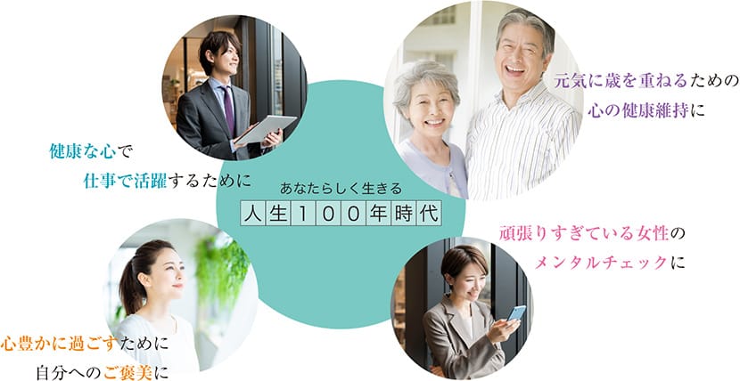 あなたらしく生きる人生100年時代 健康な心で仕事で活躍するために、心豊かに過ごすために自分へのご褒美に、元気に年を重ねるための心の健康維持に、頑張りすぎている女性のメンタルチェックに